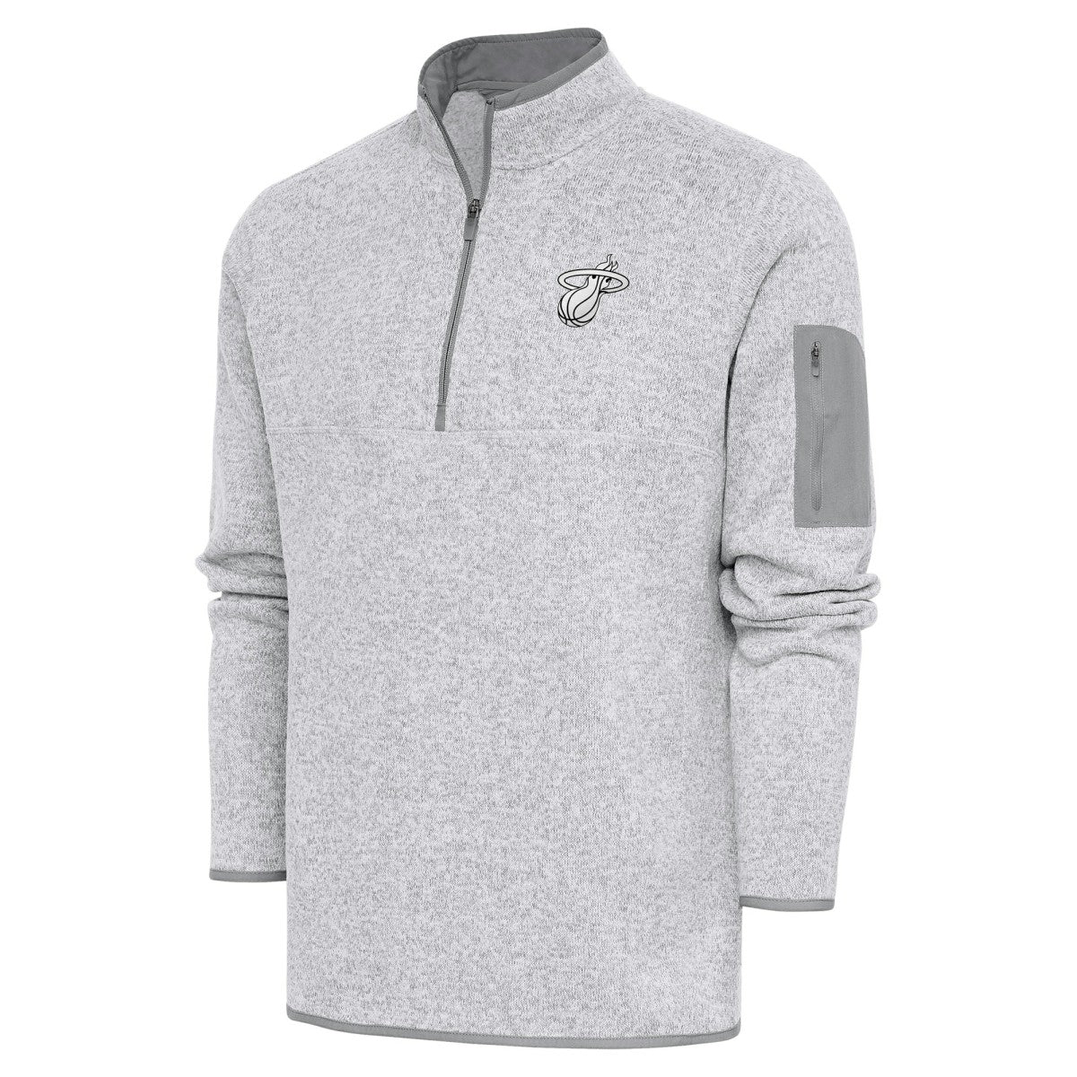 Miami Heat Antigua Metallic Logo Fortune Quarter-Zip Jacket