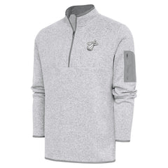 Miami Heat Antigua Metallic Logo Fortune Quarter-Zip Jacket