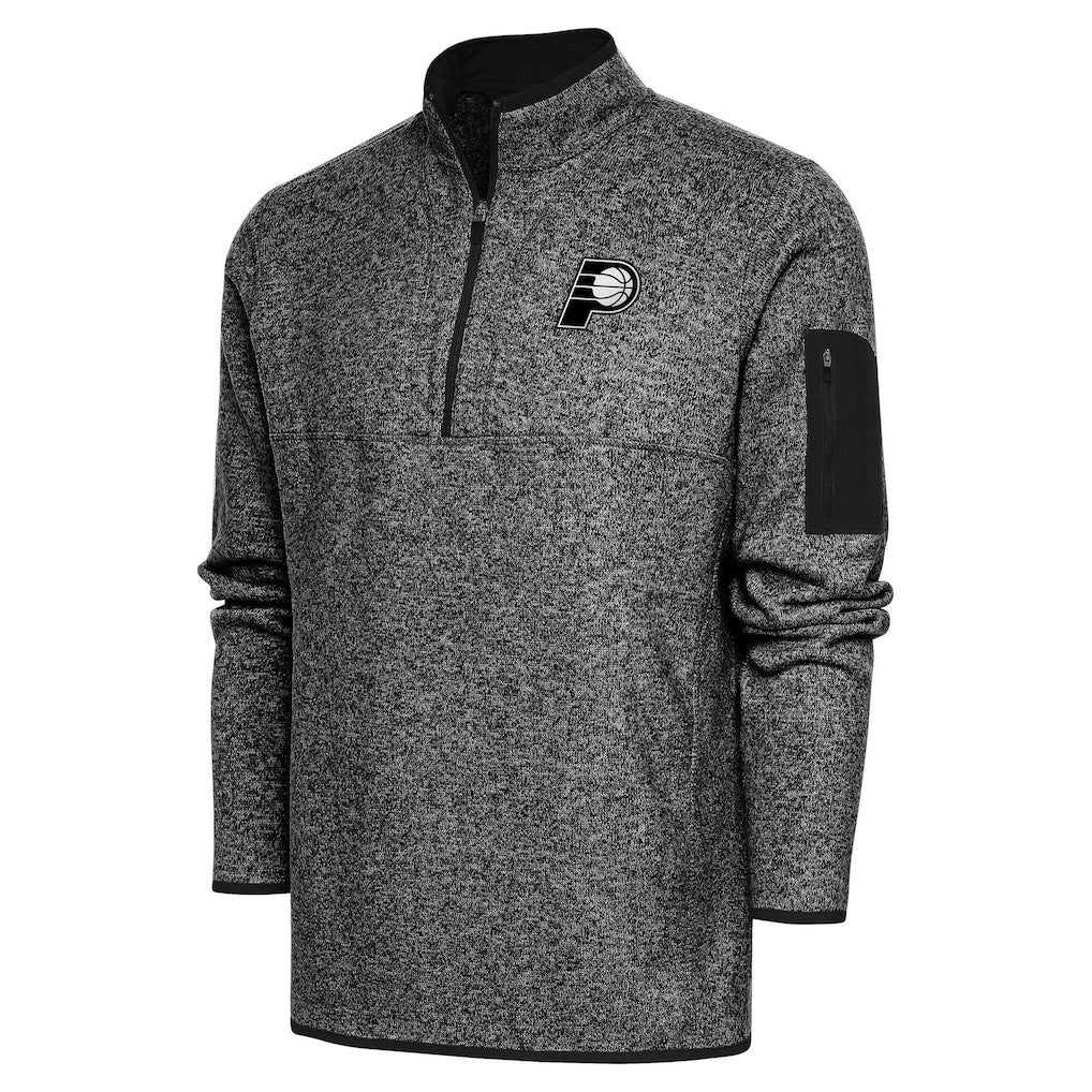 Indiana Pacers Antigua Metallic Logo Fortune Quarter-Zip Jacket