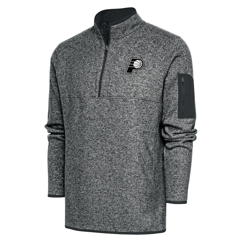 Indiana Pacers Antigua Metallic Logo Big & Tall Fortune Quarter-Zip Jacket