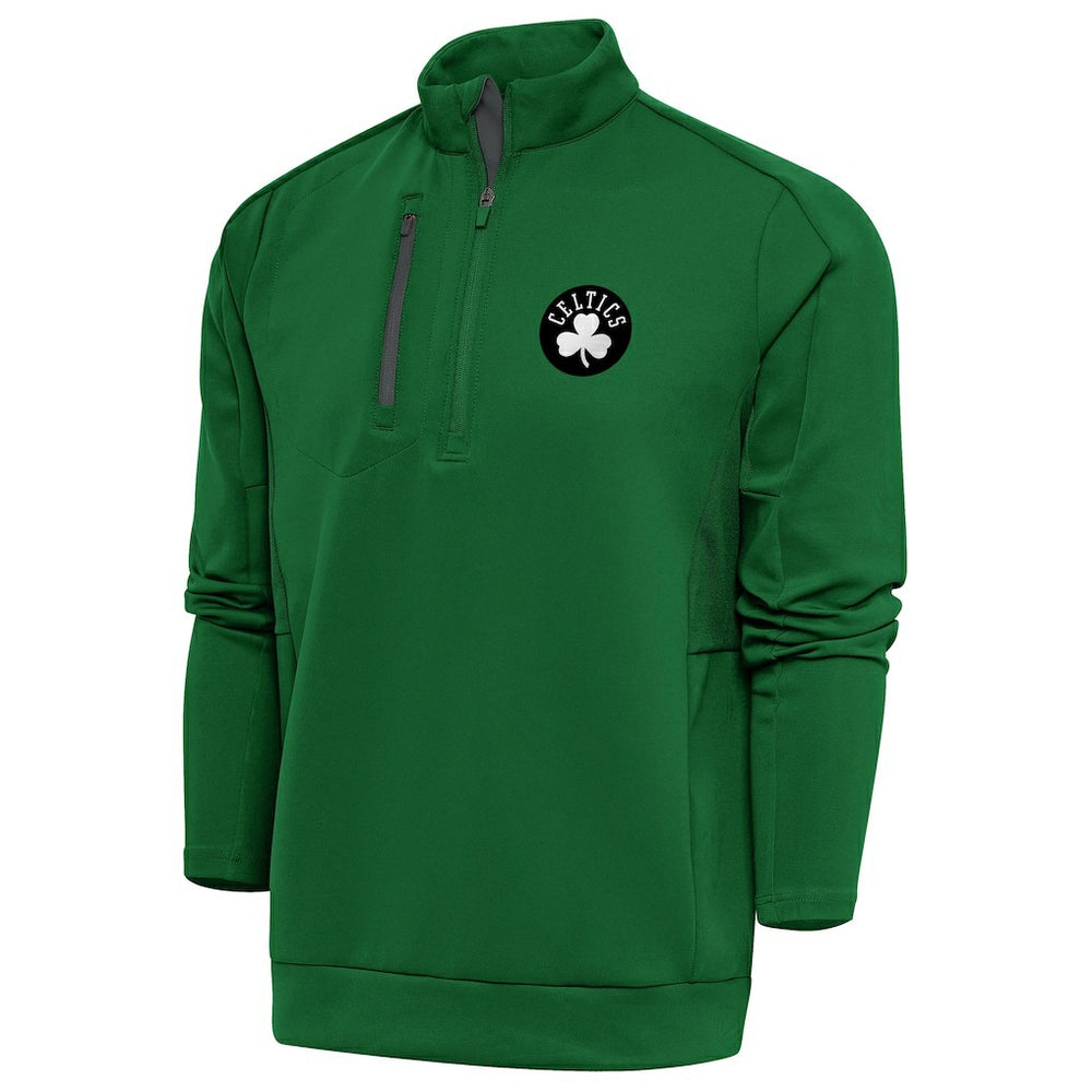 Boston Celtics Antigua Metallic Logo Generation Quarter-Zip Top