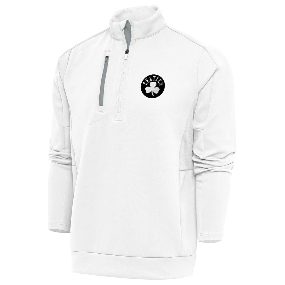 Boston Celtics Antigua Metallic Logo Generation Quarter-Zip Top