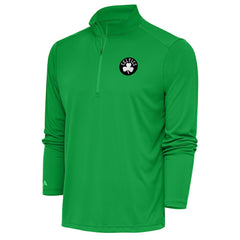 Boston Celtics Antigua Metallic Logo Tribute Quarter-Zip Top