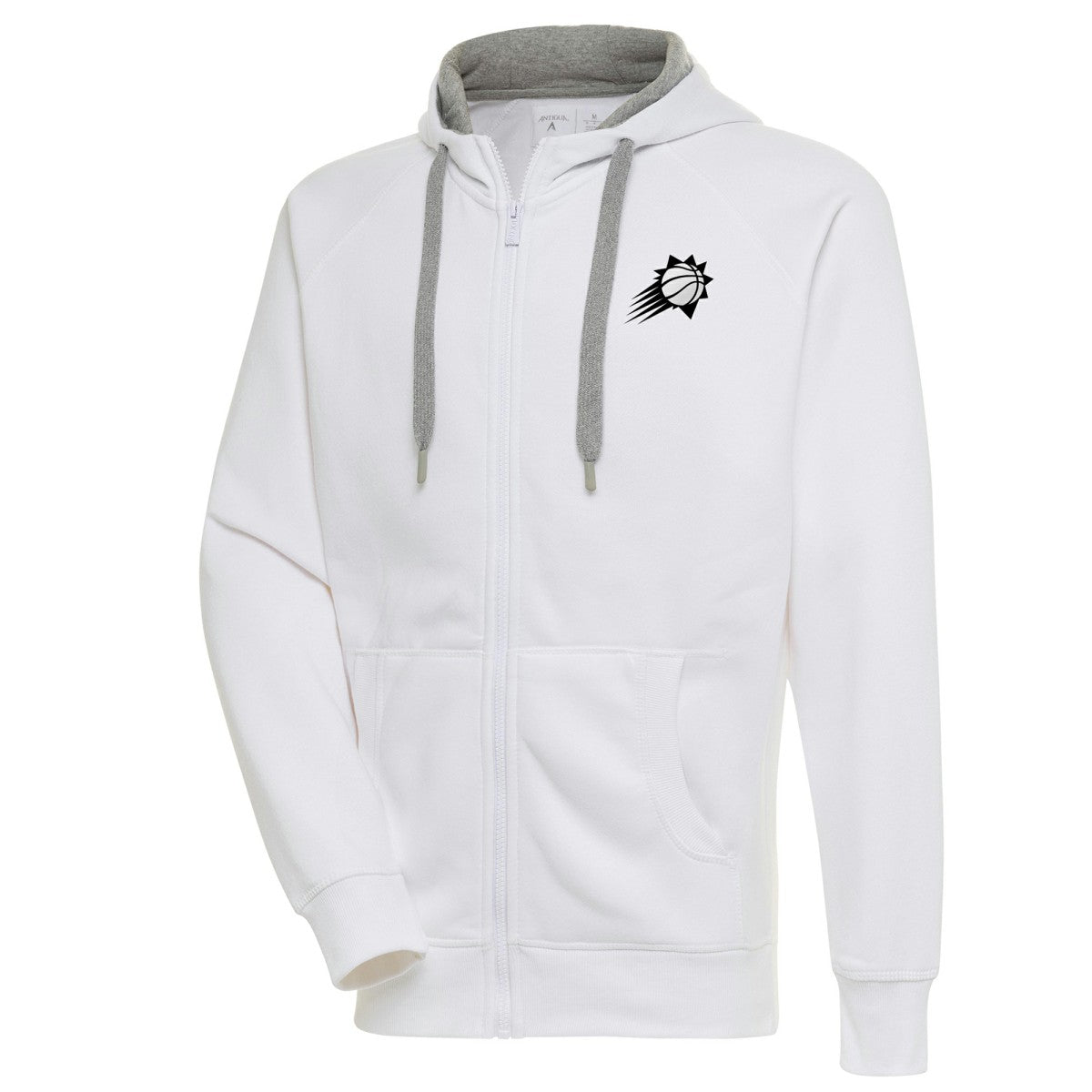 Phoenix Suns Antigua Metallic Logo Victory Raglan Full-Zip Hoodie