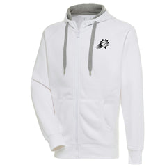 Phoenix Suns Antigua Metallic Logo Victory Raglan Full-Zip Hoodie