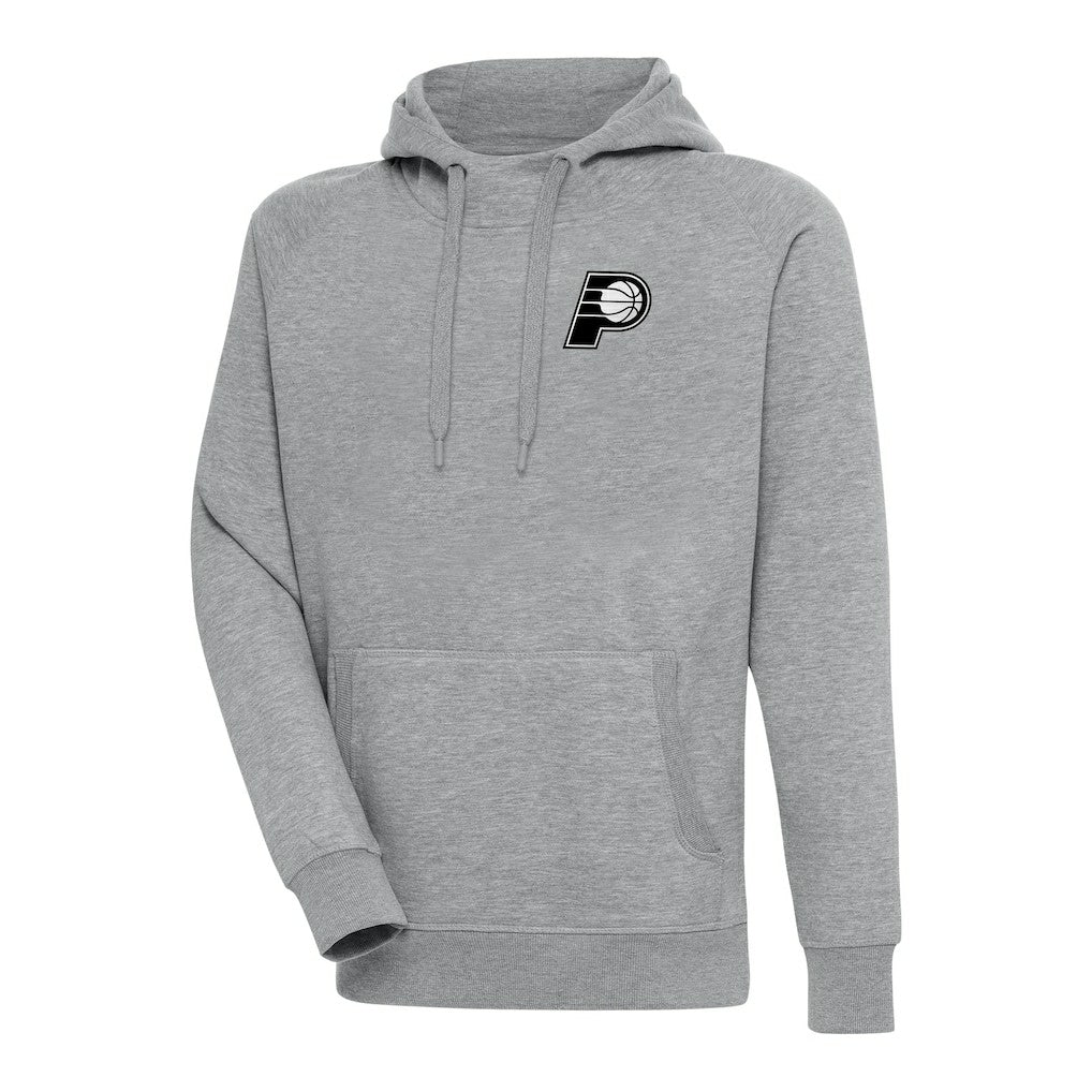 Indiana Pacers Antigua Metallic Logo Victory Raglan Pullover Hoodie