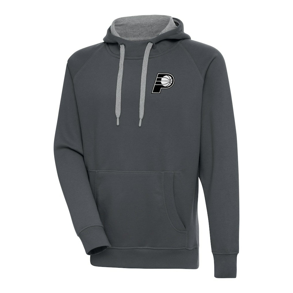 Indiana Pacers Antigua Metallic Logo Victory Raglan Pullover Hoodie