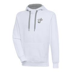 Miami Heat Antigua Metallic Logo Victory Raglan Pullover Hoodie