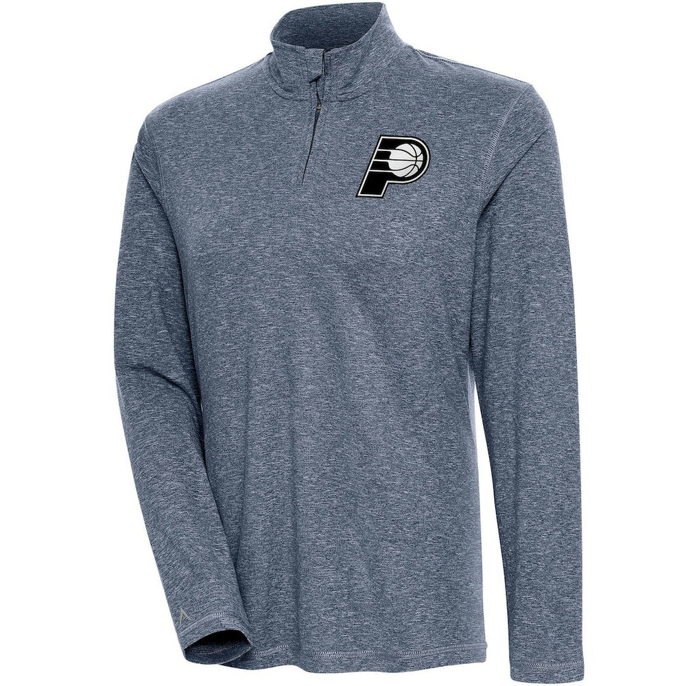 Indiana Pacers Antigua Women's Brushed Metallic Comfort Quarter-Zip Pullover Top - Heather Navy sale