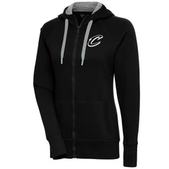 Cleveland Cavaliers Antigua Women's Brushed Metallic Victory Full-Zip Hoodie - Black cheap