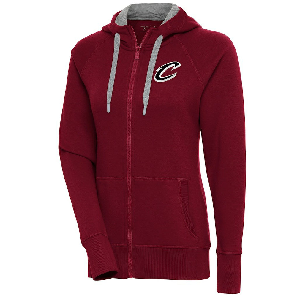 Cleveland Cavaliers Antigua Women's Brushed Metallic Victory Full-Zip Hoodie - Wine on sale