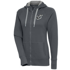 Cleveland Cavaliers Antigua Women's Brushed Metallic Victory Full-Zip Hoodie - Charcoal for sale