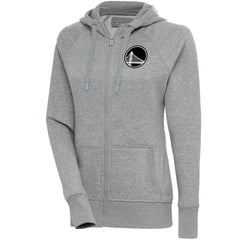 Golden State Warriors Antigua Women's Brushed Metallic Victory Full-Zip Hoodie - Heather Gray cheap