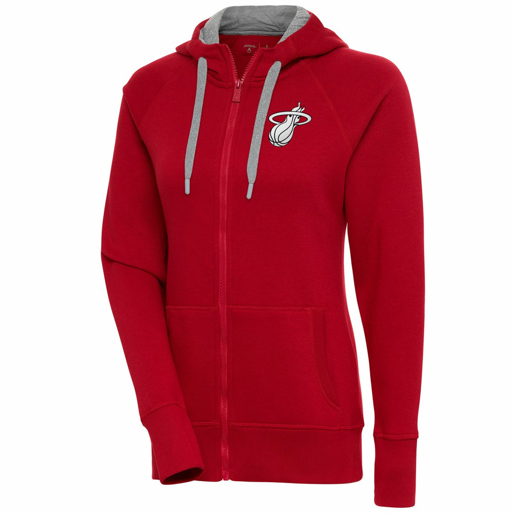 Miami Heat Antigua Women's Brushed Metallic Victory Full-Zip Hoodie - Red outlet