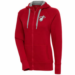 Miami Heat Antigua Women's Brushed Metallic Victory Full-Zip Hoodie - Red outlet