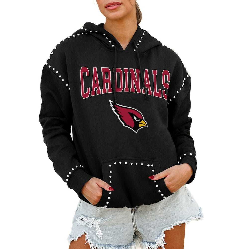 Gameday Couture Women's Oversized Catch the Vibe Studded Pullover Hoodie - Arizona Cardinals Hoodies