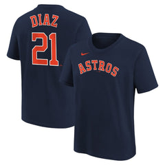 Navy Yainer Diaz Houston Astros Nike Youth Name & Number T-Shirt