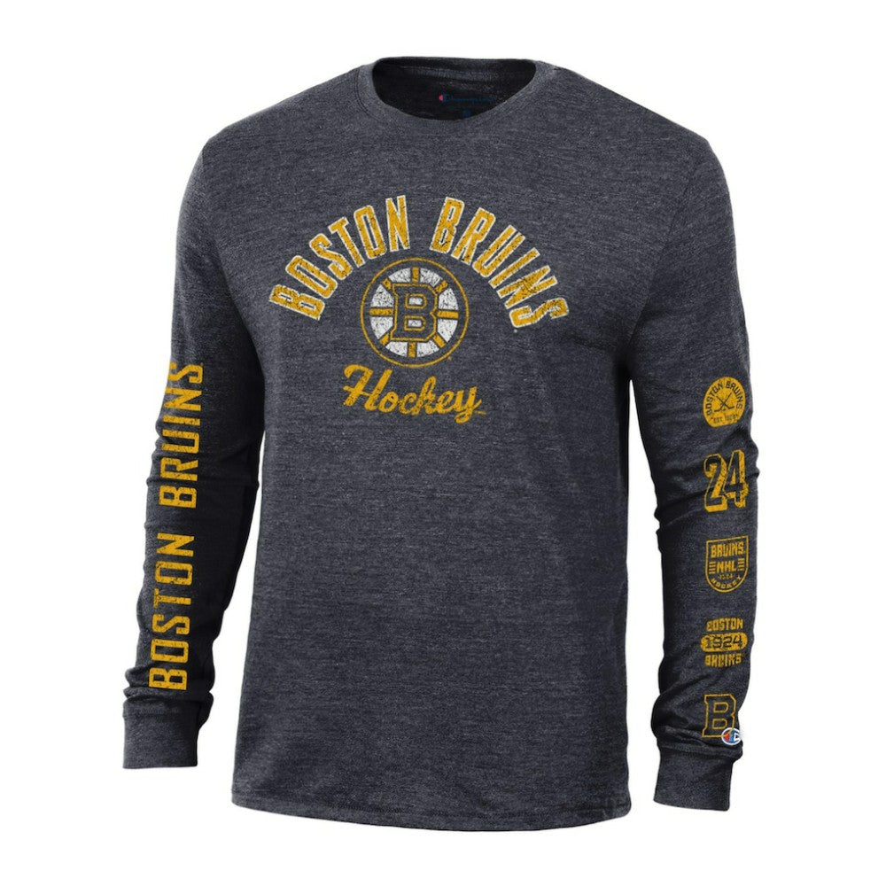 NHL Boston Bruins Champion Multi-Logo Tri-Blend Long Sleeve T-Shirt