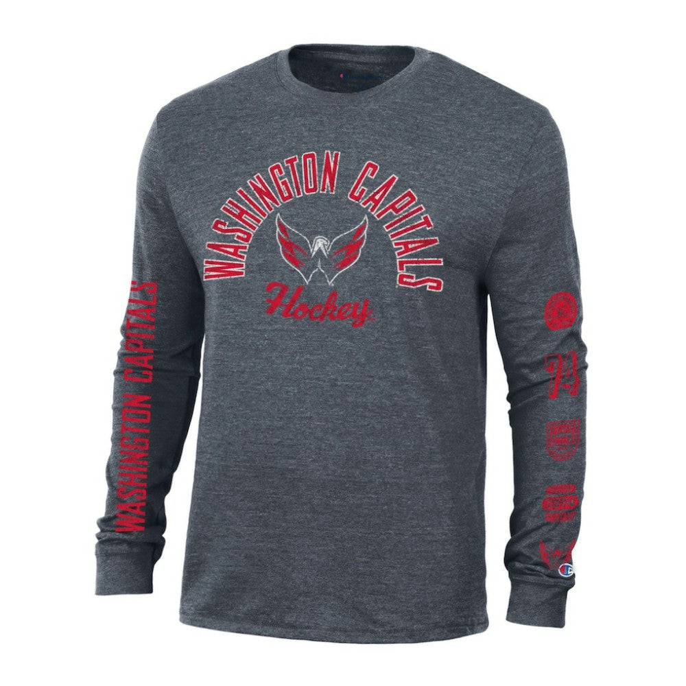 NHL Washington Capitals Champion Multi-Logo Tri-Blend Long Sleeve T-Shirt