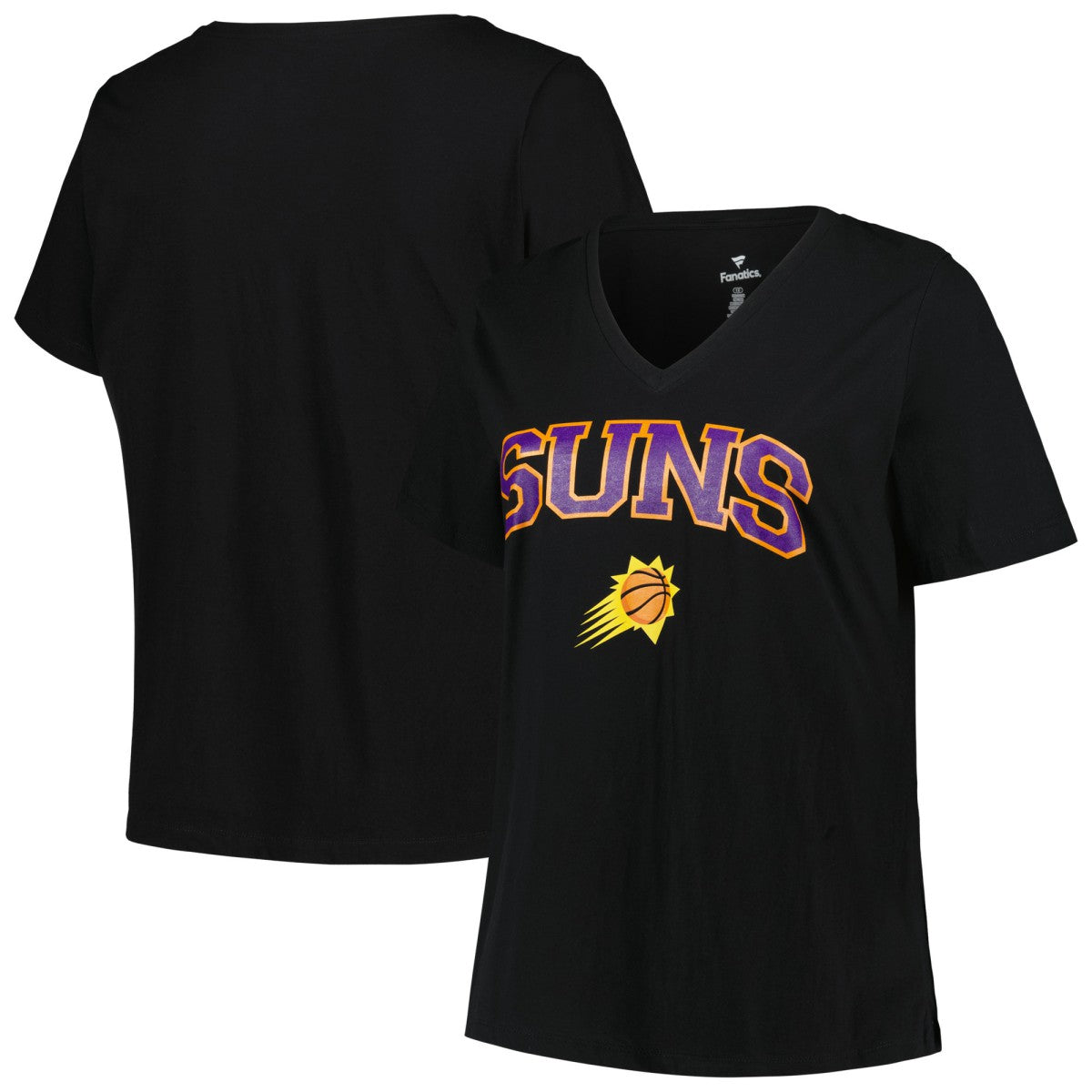 Phoenix Suns Profile Women's Plus Size Arch Over Logo V-Neck T-Shirt