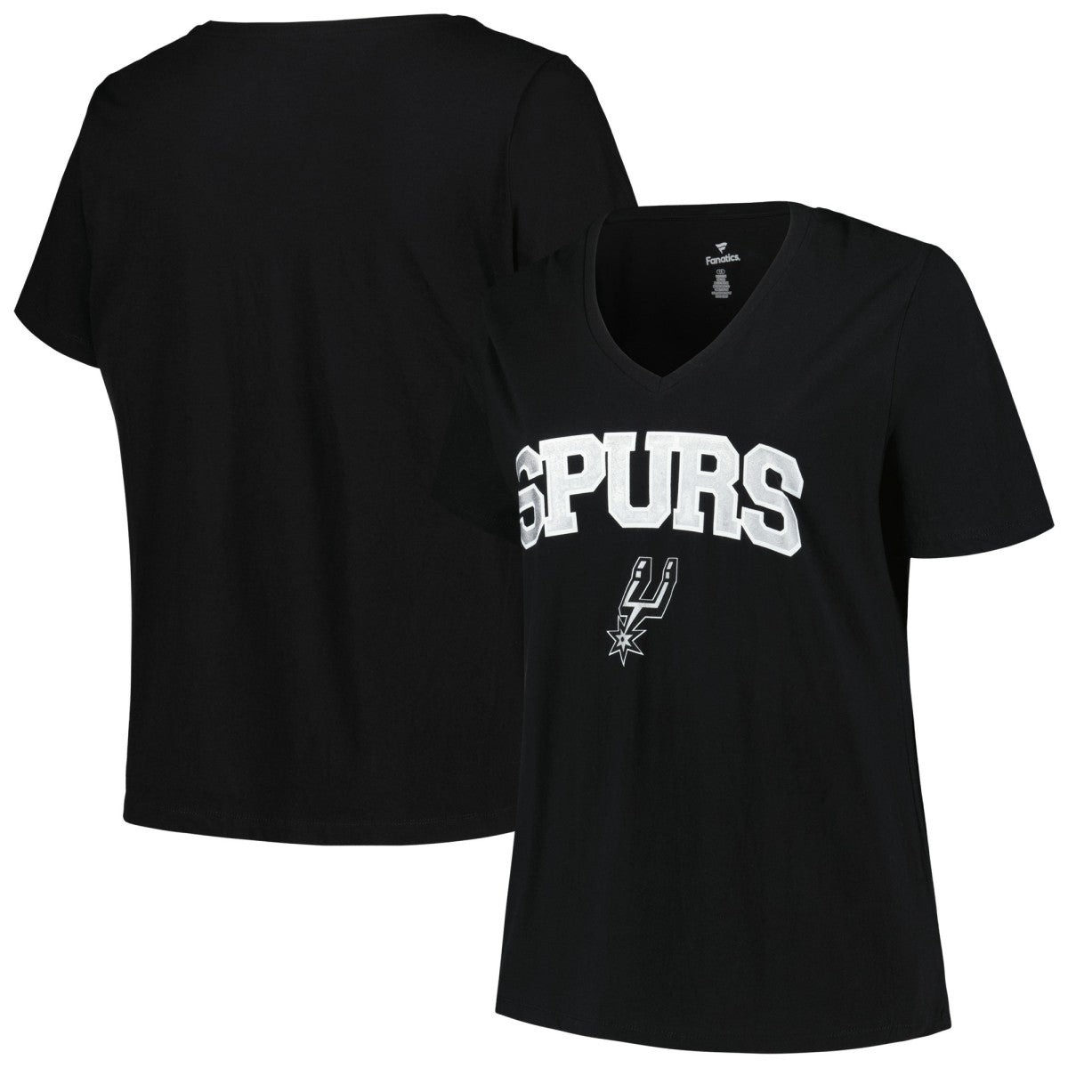 San Antonio Spurs Profile Women's Plus Size Arch Over Logo V-Neck T-Shirt