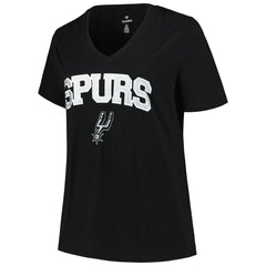 San Antonio Spurs Profile Women's Plus Size Arch Over Logo V-Neck T-Shirt