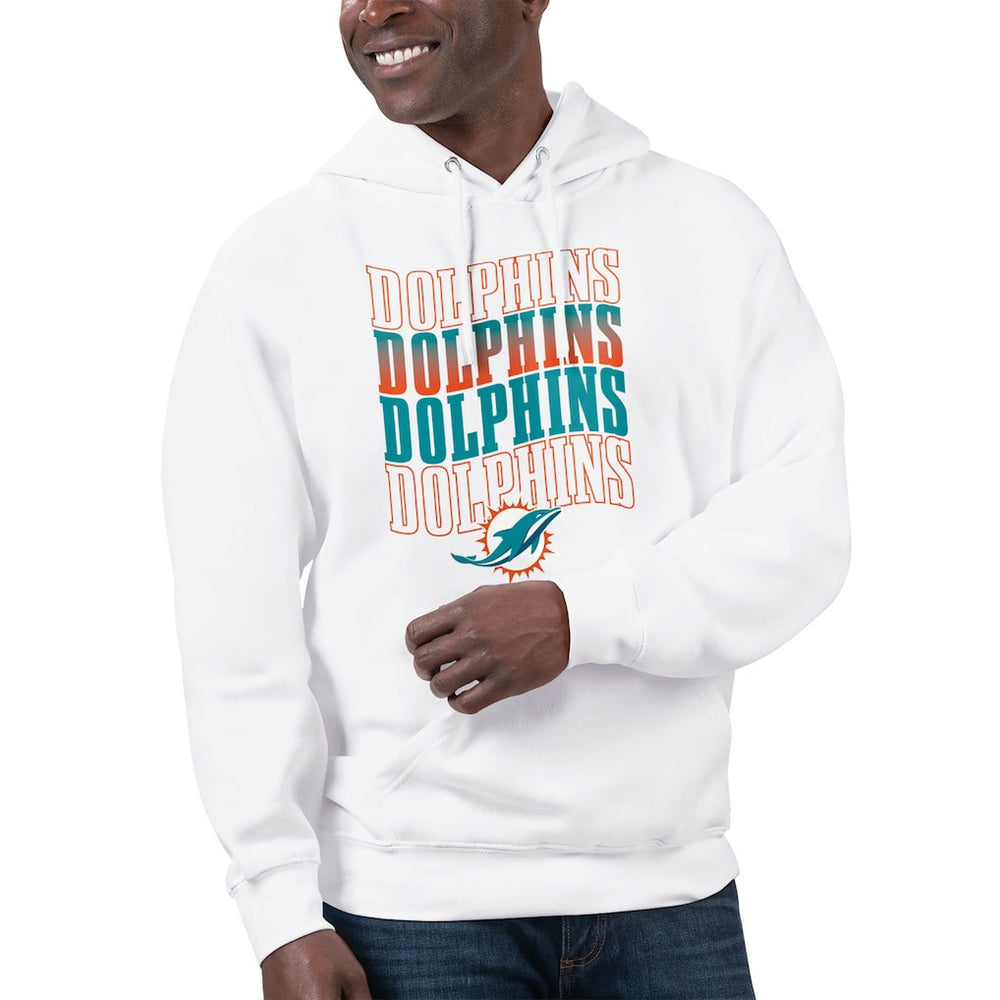 Starter Unisex Name Drop Logo Pullover Hoodie - Miami Dolphins Hoodies