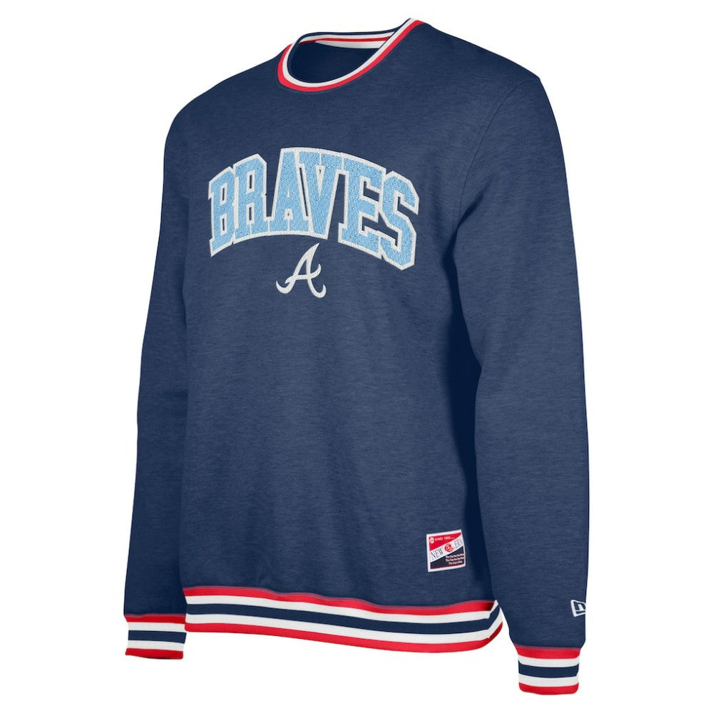 Navy Atlanta Braves New Era Pullover Sweatshirt