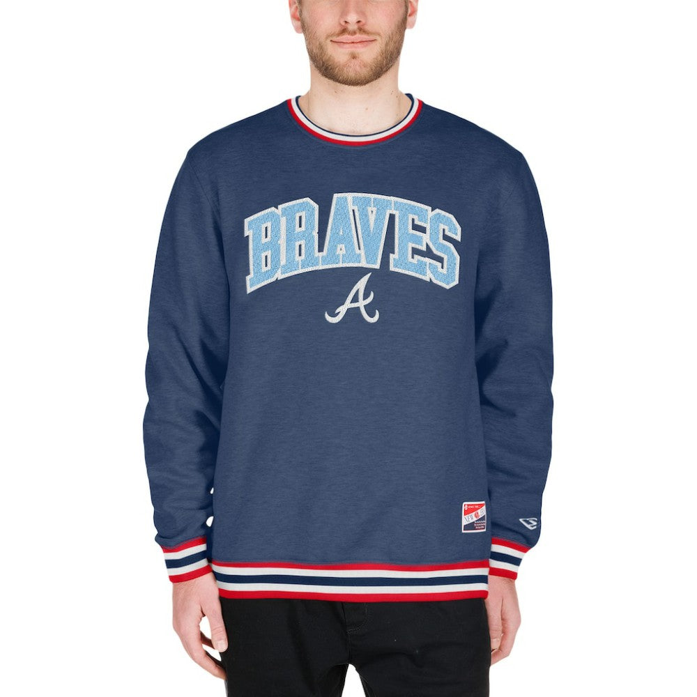 Navy Atlanta Braves New Era Pullover Sweatshirt