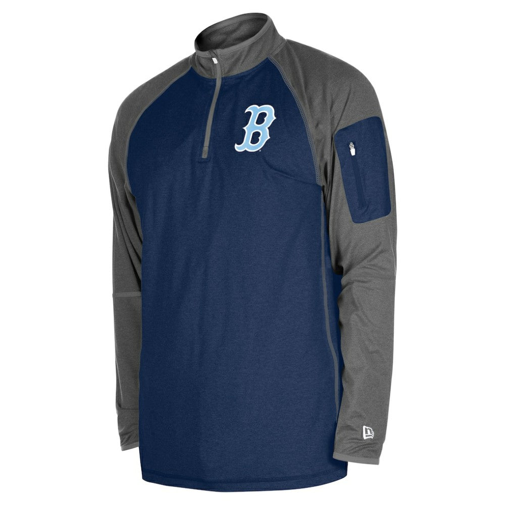 Navy Boston Red Sox New Era Father's Day Raglan Quarter-Zip Top