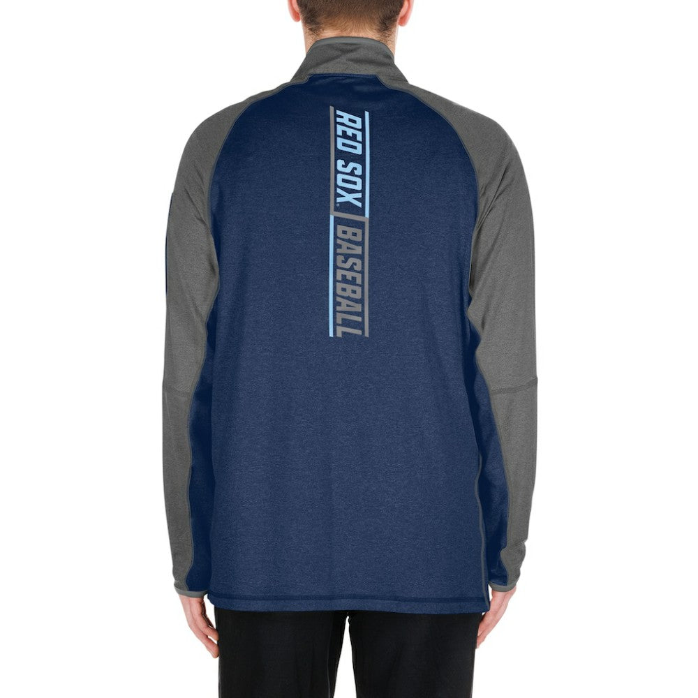 Navy Boston Red Sox New Era Father's Day Raglan Quarter-Zip Top