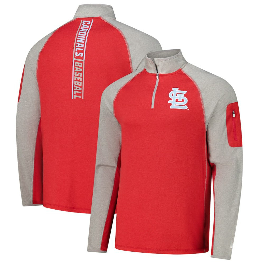 Red St. Louis Cardinals New Era Father's Day Raglan Quarter-Zip Top