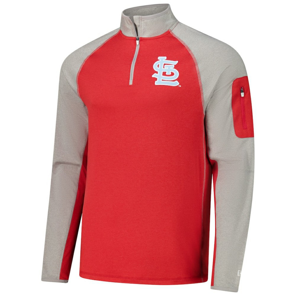 Red St. Louis Cardinals New Era Father's Day Raglan Quarter-Zip Top