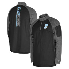 Black San Francisco Giants New Era Father's Day Raglan Quarter-Zip Top