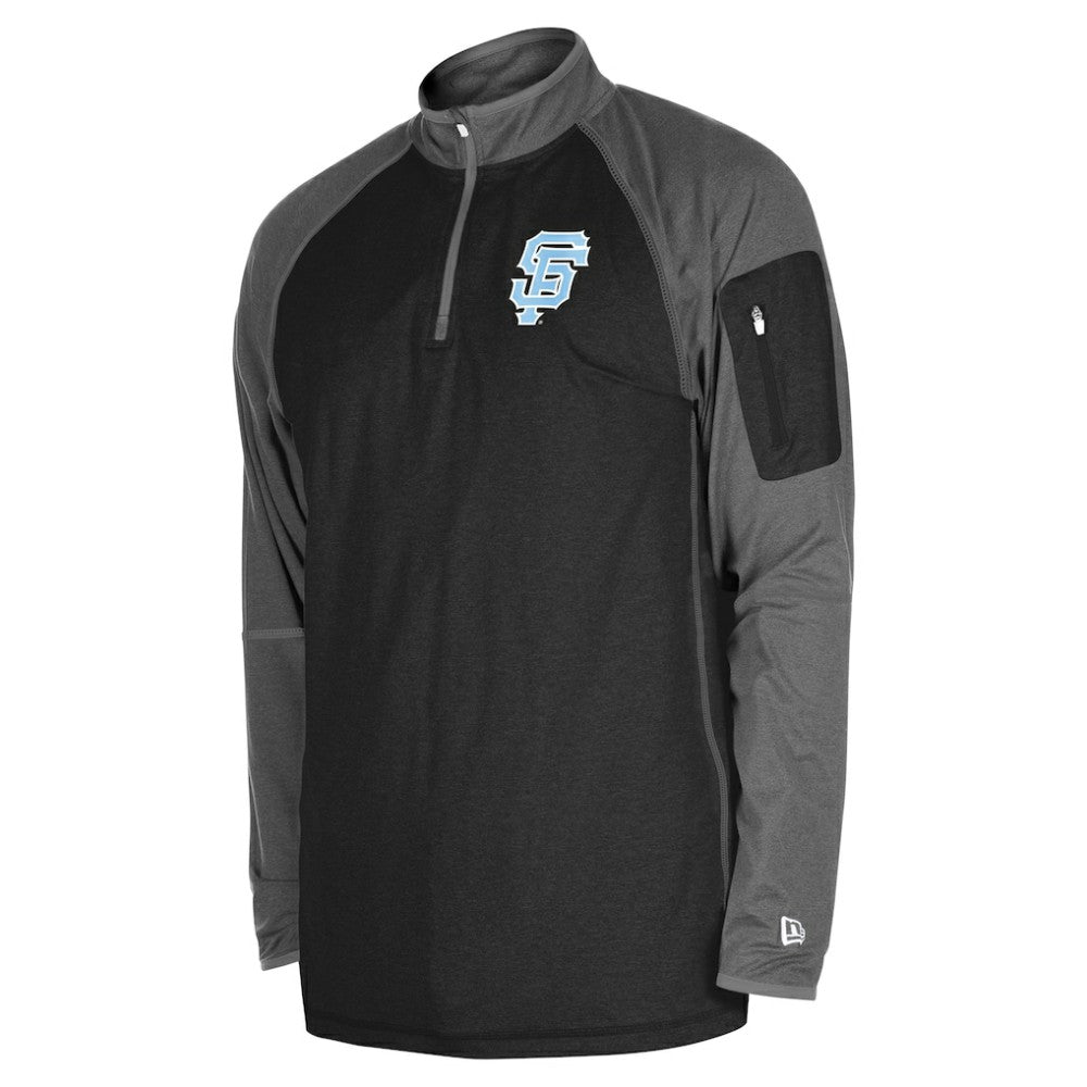 Black San Francisco Giants New Era Father's Day Raglan Quarter-Zip Top