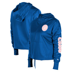 Royal Chicago Cubs New Era Women's Half-Zip Hoodie