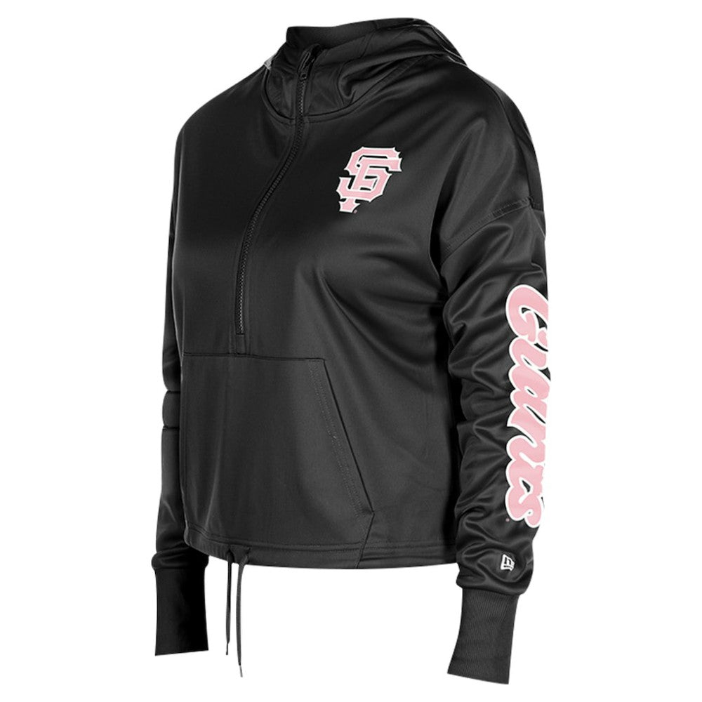 Black San Francisco Giants New Era Women's Half-Zip Hoodie