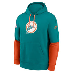 Throwback Logo Club Tri-Blend Pullover Hoodie - Miami Dolphins Hoodies