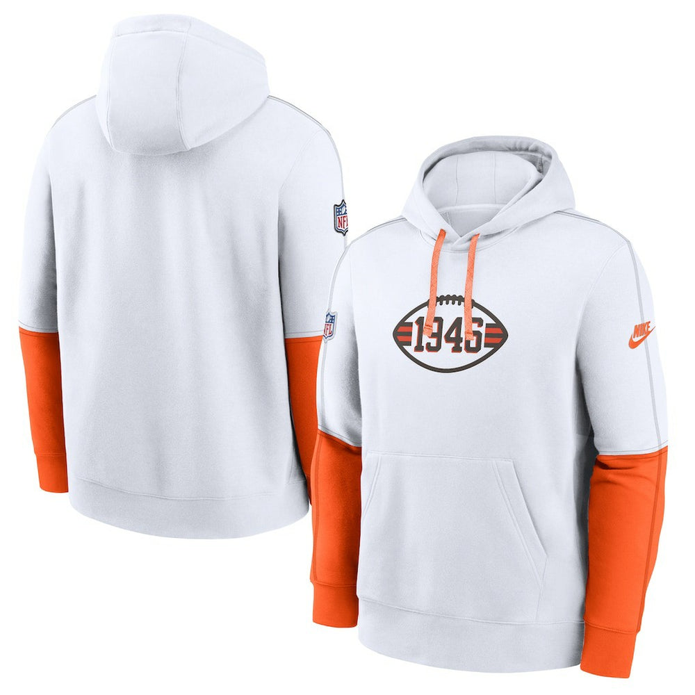 Throwback Logo Club Tri-Blend Pullover Hoodie - Cleveland Browns Hoodies