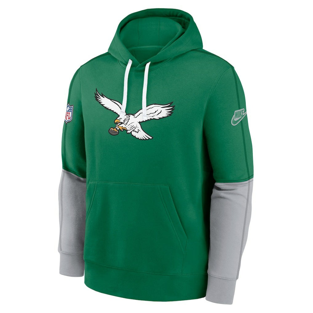 Throwback Logo Club Tri-Blend Pullover Hoodie - Philadelphia Eagles Hoodies