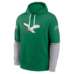 Throwback Logo Club Tri-Blend Pullover Hoodie - Philadelphia Eagles Hoodies