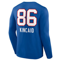 Dalton Kincaid  Team Wordmark Player Name & Number Long Sleeve T-Shirt - Buffalo Bills T-shirts