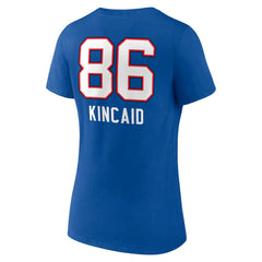 Dalton Kincaid  Women's Team Wordmark Player Name & Number V-Neck T-Shirt - Buffalo Bills T-shirts