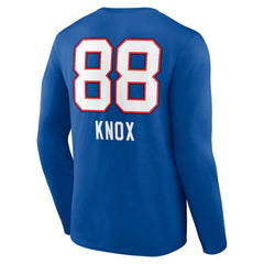 Dawson Knox  Team Wordmark Player Name & Number Long Sleeve T-Shirt - Buffalo Bills T-shirts