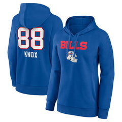 Dawson Knox  Women's Team Wordmark Player Name & Number Pullover Hoodie - Buffalo Bills Hoodies