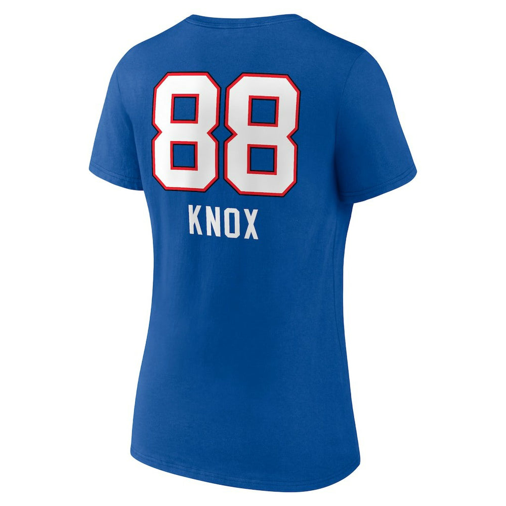 Dawson Knox  Women's Team Wordmark Player Name & Number V-Neck T-Shirt - Buffalo Bills T-shirts