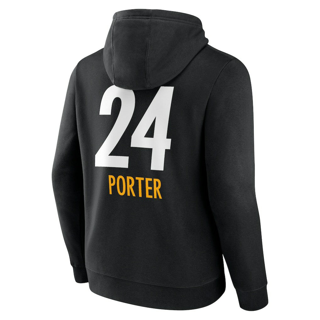 Joey Porter Jr.  Team Wordmark Player Name & Number Pullover Hoodie - Pittsburgh Steelers Hoodies