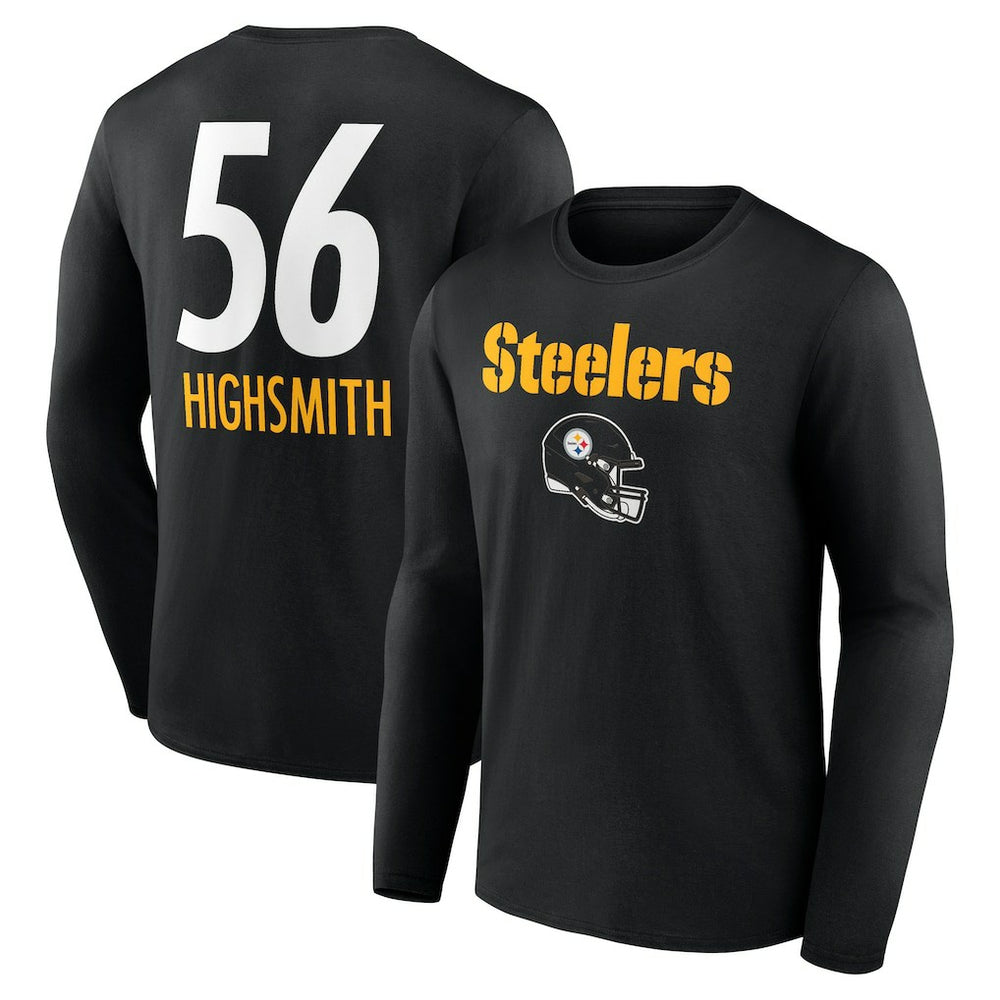 Alex Highsmith  Team Wordmark Player Name & Number Long Sleeve T-Shirt - Pittsburgh Steelers T-shirts