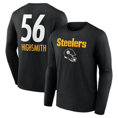 Alex Highsmith  Team Wordmark Player Name & Number Long Sleeve T-Shirt - Pittsburgh Steelers T-shirts
