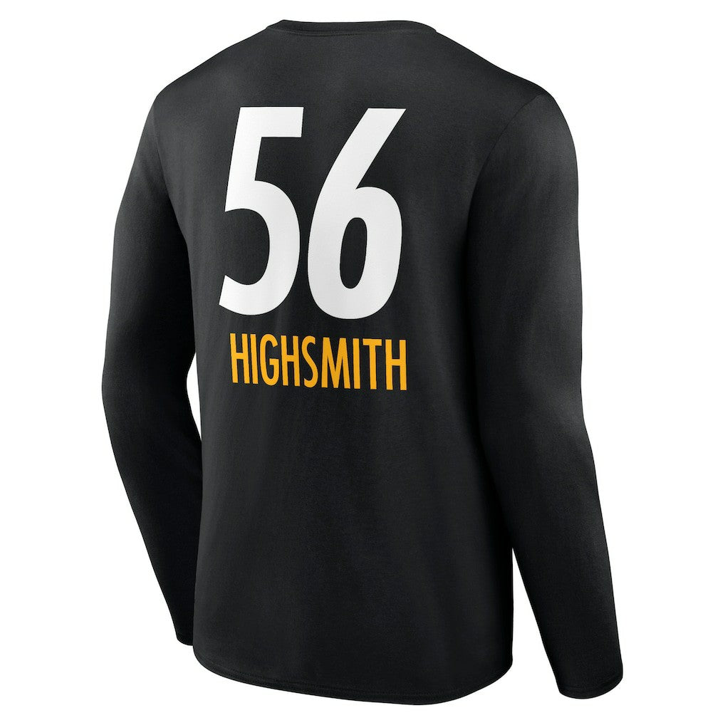 Alex Highsmith  Team Wordmark Player Name & Number Long Sleeve T-Shirt - Pittsburgh Steelers T-shirts
